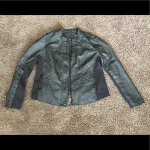 Grey Faux Leather Jacket